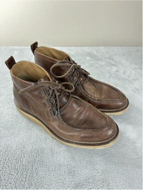 Belstaff Men Sz 10 US/9 UK/43 EU Brown Macclesfield Lace Up Boot Vibram Morflex